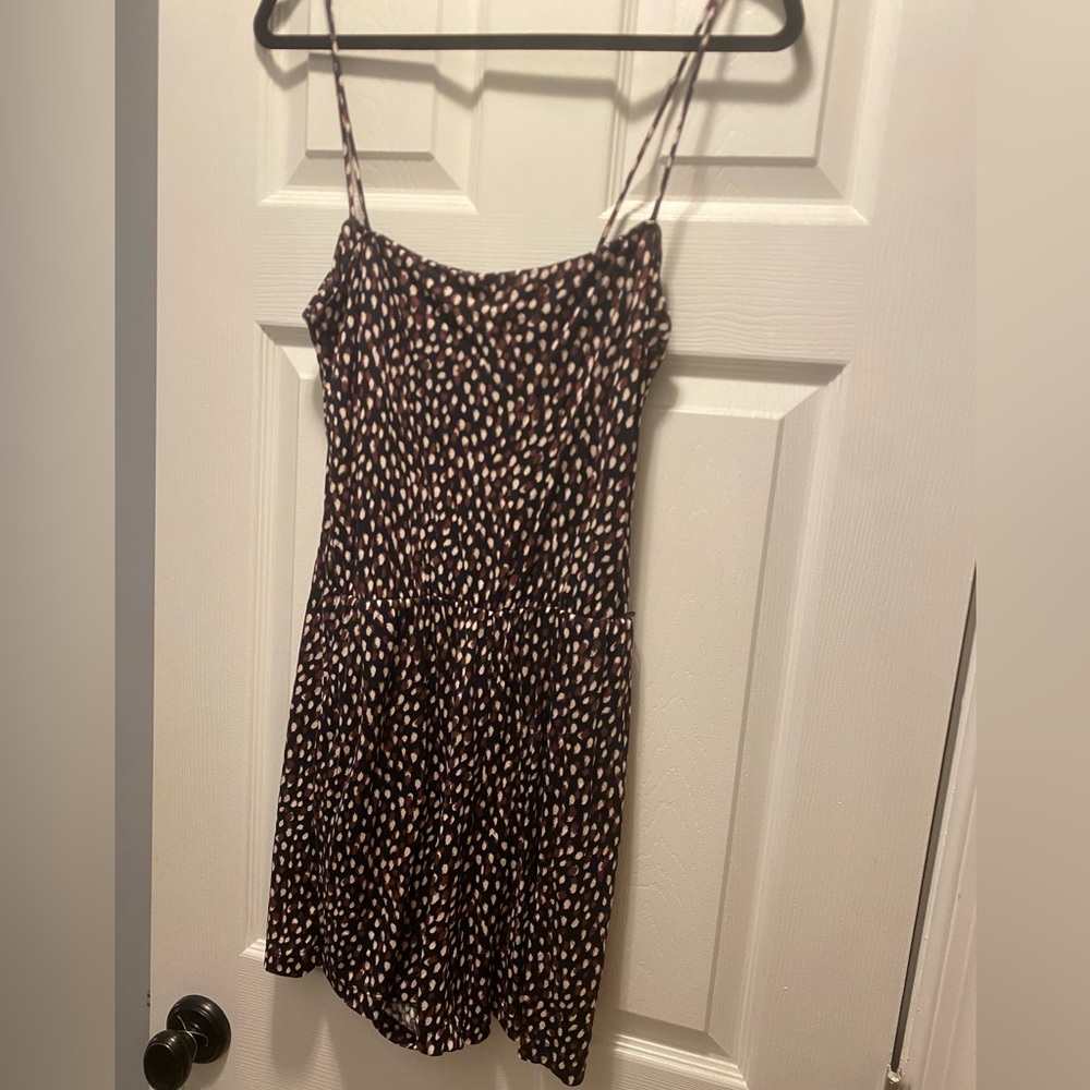 H&M maroon, black, and white romper